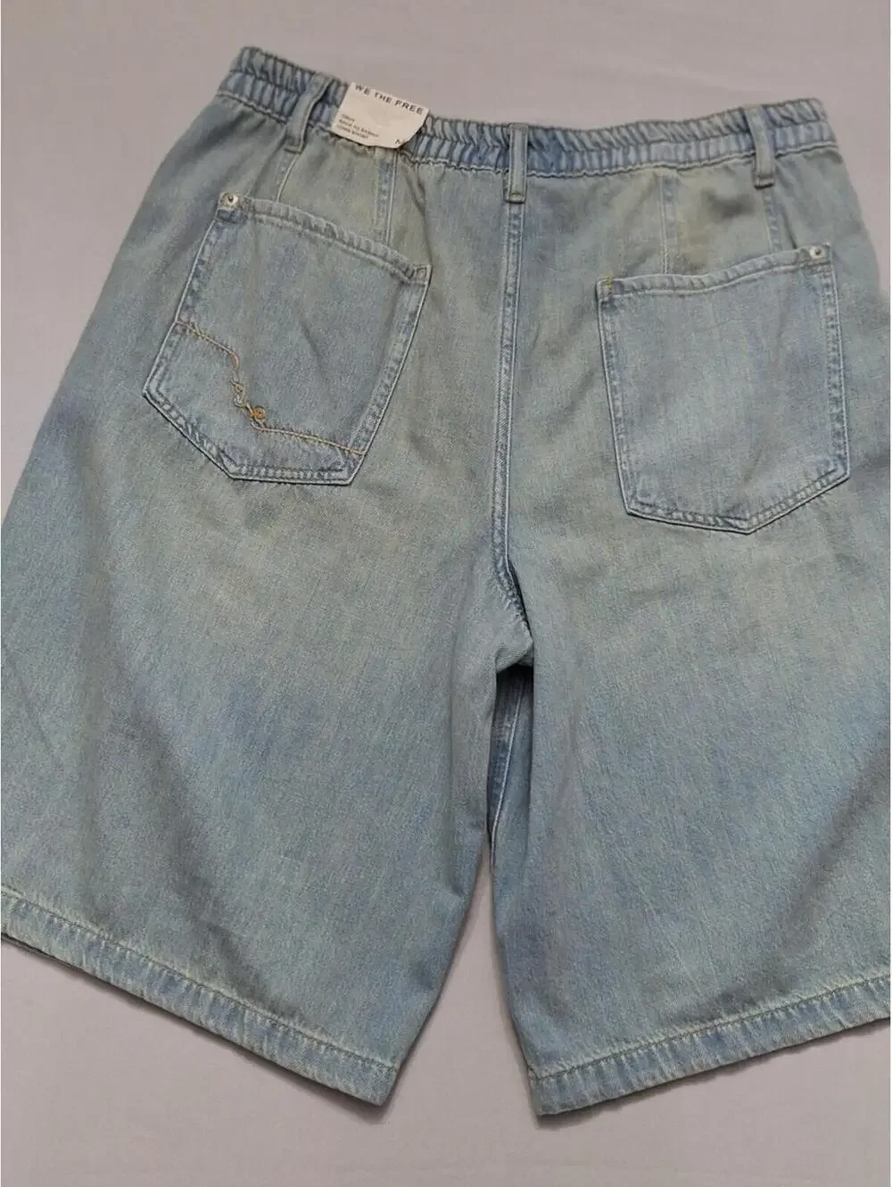 We The Free Curvy Back To Basics Light Blue Long Denim Shorts